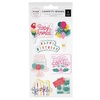 Confetti Wishes Embossed Puffy Stickers - Pink Paislee