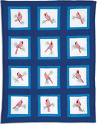 Cardinals - Jack Dempsey Themed Stamped White Quilt Blocks 9"X9" 12/Pkg