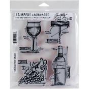 Wine Blueprint - Tim Holtz Cling Stamps 7"X8.5"