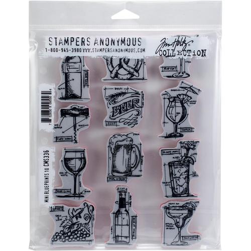 Stampers Anonymous Tim Holtz Cling Stamps 7X8.5 Holiday Sketchbook