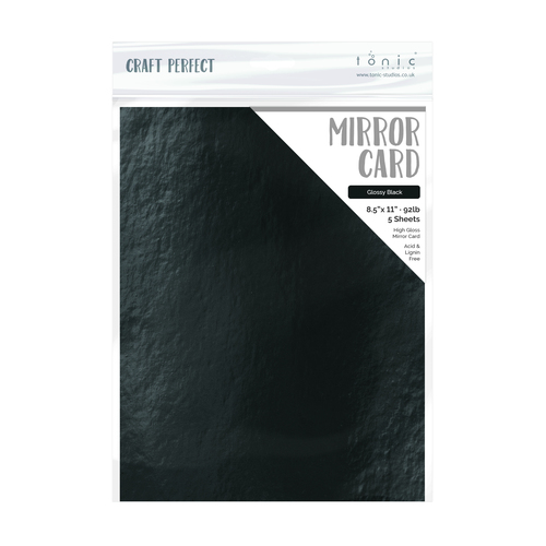 Glossy Black - Tonic Studios Mirror Glossy Cardstock 8.5X11 5