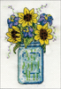 Floral Jar (18 Count) - Design Works Stitch & Mat Counted Cross Stitch Kit 3"X4.5"