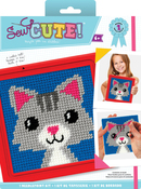 6"X6" Stitched In Yarn - Sew Cute! Lola Cat Needlepoint Kit