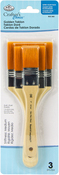 3/Pkg - Crafter's Choice Gold Taklon Large Flat Brush Variety Set
