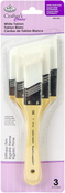 3/Pkg - Crafter's Choice White Taklon Large Angle Brush Variety Set
