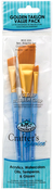 3/Pkg - Crafter's Choice Gold Taklon Angular Brush Set
