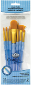 7/Pkg - Crafter's Choice Gold Taklon Oval Brush Variety Set