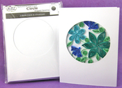 White Trifold W/Circle Opening - Cards & Envelopes 4"X5.25" 6/Pkg