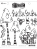 Toadstool Town Cling Stamps - Dylusions
