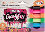 Neon - Chisel Tip - Tulip Graffiti Fabric Markers 6/Pkg