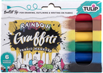 Rainbow - Bullet Tip - Tulip Graffiti Fabric Markers 6/Pkg