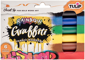 Rainbow - Chisel Tip - Tulip Graffiti Fabric Markers 6/Pkg