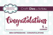 Mini Expressions-Congratulations - Creative Expressions Craft Dies By Sue Wilson