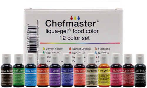 Chefmaster Liqua-Gel Color Kit 12/Pkg