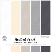 Neutral, Flat Mat 5 Colors/6 Each - Colorbok 78lb Smooth Cardstock 12"X12" 30/Pkg