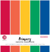 Primary, 5 Colors/6 Each - Colorbok 78lb Smooth Cardstock 12"X12" 30/Pkg