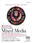 12 Sheets - Strathmore 500 Series Heavyweight Mixed Media Pad 9"X12"