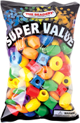 Opaque Multicolor - Jumbo Assorted Shaped Plastic Beads 1lb/Pkg