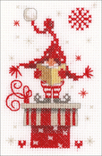 Christmas Gnomes 3/Pkg (14 Count) - Vervaco Greeting Card Counted Cross Stitch Kit 4.25"X6"