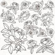 Gloss Roses Spot Varnish Sheet - Peachy - KaiserCraft