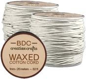 White - Waxed Cotton Bracelet Cord 1mmX24m