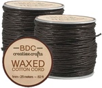 Brown - Waxed Cotton Bracelet Cord 1mmX24m