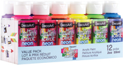 Brights - Crafters Acrylics Value Pack 12/Pkg