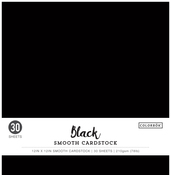 Black - Colorbok 78lb Smooth Cardstock 12"X12" 30/Pkg