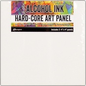 Tim Holtz Alcohol Ink Hard Core Art Panel 4"X4" 3/Pkg