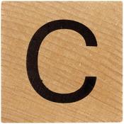 C Wood Alphabet Tile - 2 Inch