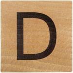 D Wood Alphabet Tile - 2 Inch