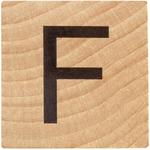 F Wood Alphabet Tile - 2 Inch
