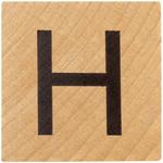 H Wood Alphabet Tile - 2 Inch