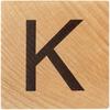 K Wood Alphabet Tile - 2 Inch