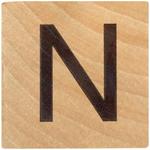 N Wood Alphabet Tile - 2 Inch