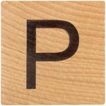 P Wood Alphabet Tile - 2 Inch