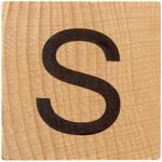S Wood Alphabet Tile - 2 Inch