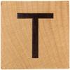 T Wood Alphabet Tile - 2 Inch