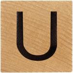 U Wood Alphabet Tile - 2 Inch