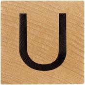 U Wood Alphabet Tile - 2 Inch