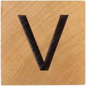 V Wood Alphabet Tile - 2 Inch