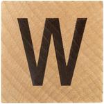 W Wood Alphabet Tile - 2 Inch