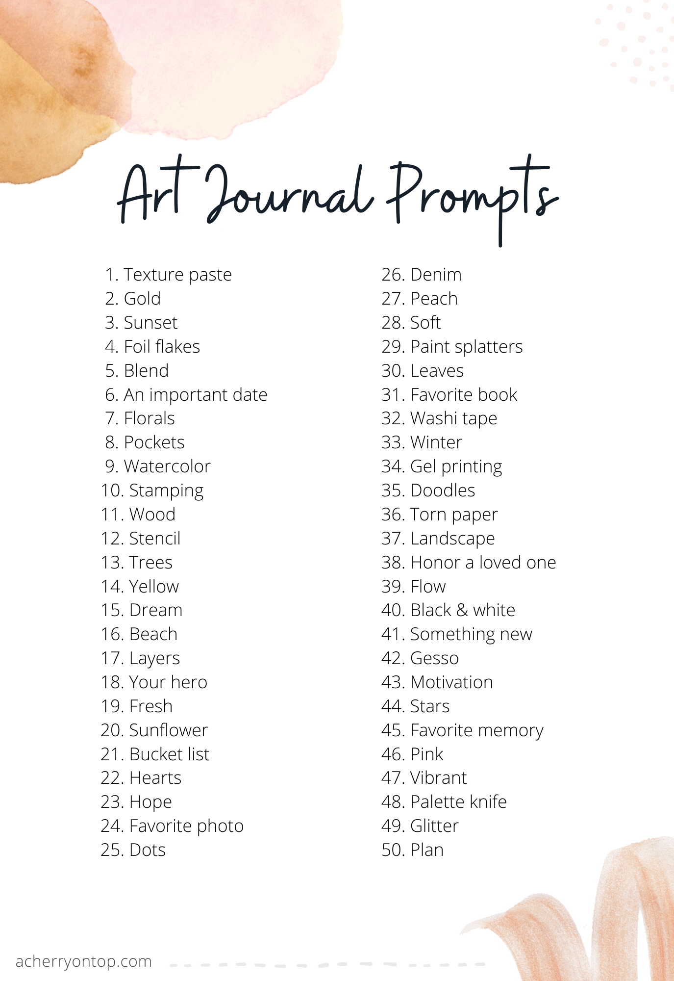 Art Journal Prompts + FREE Printable: A Cherry On Top