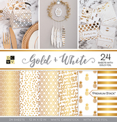 Gold & White - DCWV Single-Sided Cardstock Stack 12"X12"