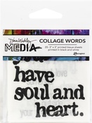 #2 - Dina Wakley Media Collage Word Pack 3"X3" 20/Pkg