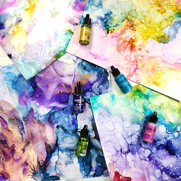 How To Use Alcohol Inks on Watercolor Paper, 2 Paintings