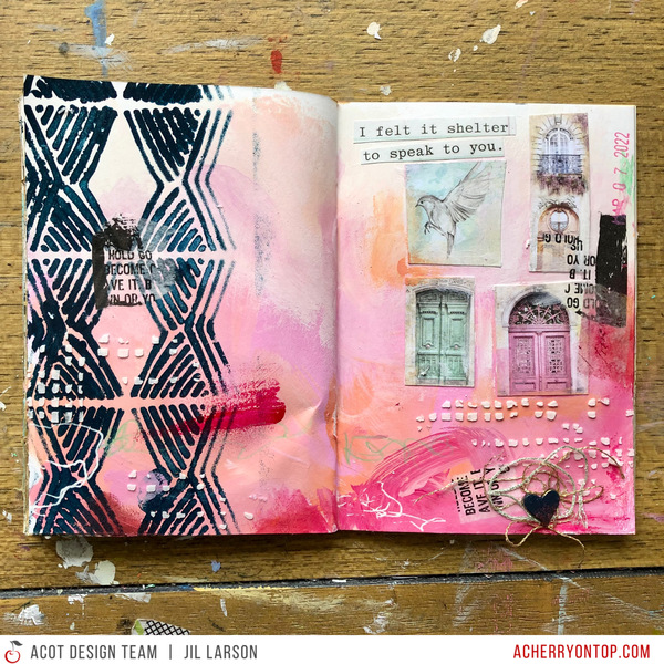 Dina Wakley Journal Page using Scraped Paint Technique (Sparkle Tart -  Creating Art That Shines)