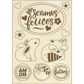 Seamos Felices Stamperia Wooden Shapes A6 Johanna Rivero