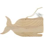 Craft Decor Wood Whale Ornament W/Twine