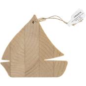 Craft Decor Wood Boat Ornament W/Twine